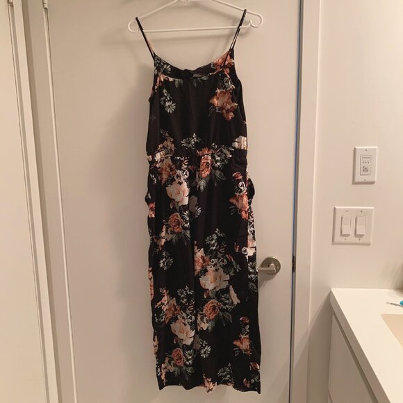 Dex - Floral Black sleeveless jumpsuit with spaghetti straps and pockets - XS - Picture 2 of 10